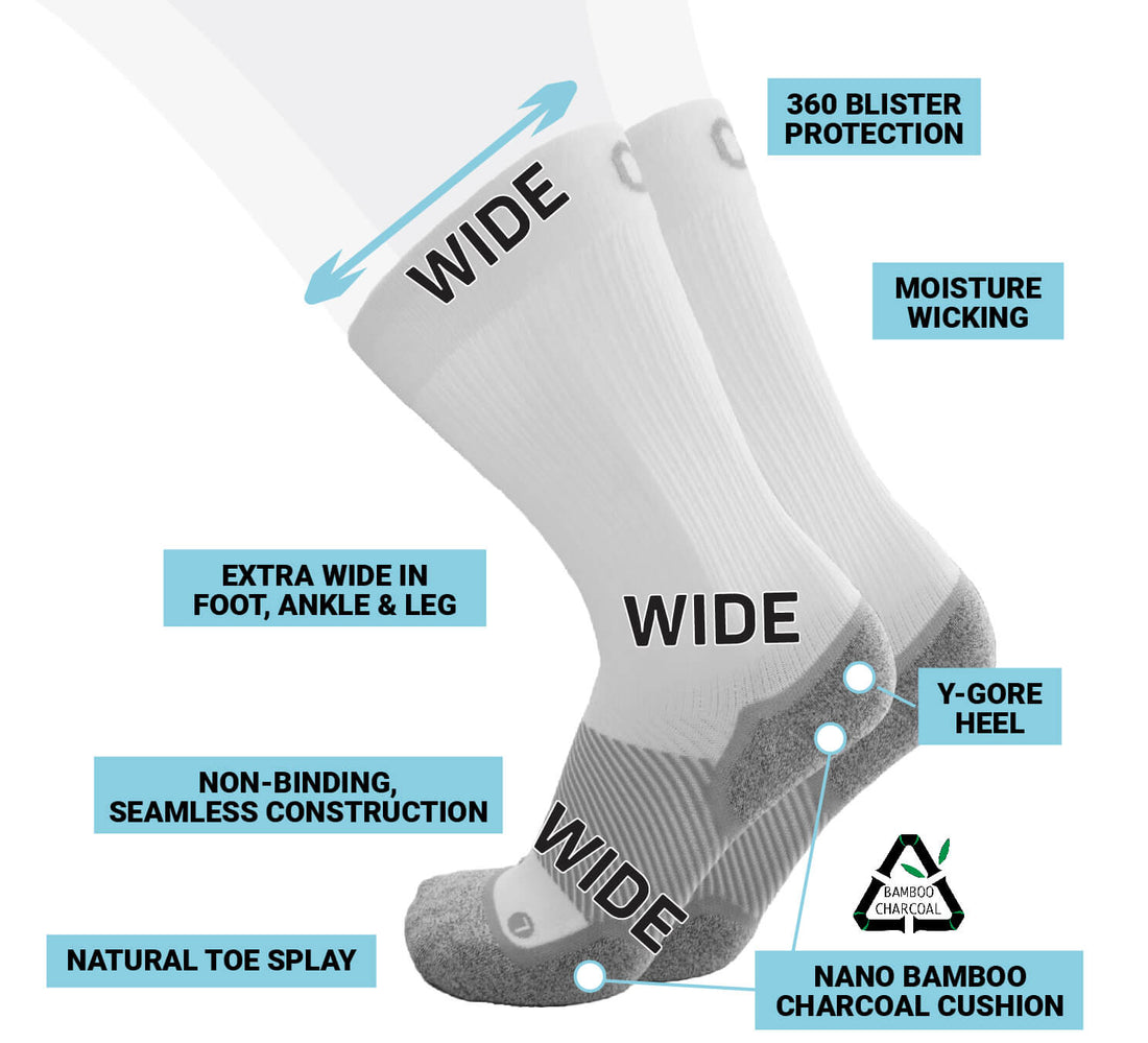 WP4+WIDE Mild Compression Work Boot Socks - Crew - 3 Pack